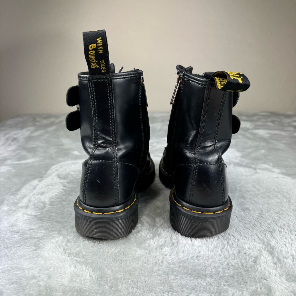 Dr. Martens Black Leather Lace Up/Zip Buckle Ankle Boots Good Condition W Wear - Picture 4 of 15